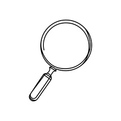 Magnifying glass continuous one line drawing. Loupe symbol in simple linear style. Search concept. Vector illustration.