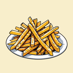 french fries vector art for design needs 