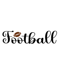 Football typography clip art design on plain white transparent isolated background for card, shirt, hoodie, sweatshirt, apparel, card, tag, mug, icon, poster or badge, tailgates and touchdowns