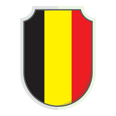 Belgium national flag Shield Badge