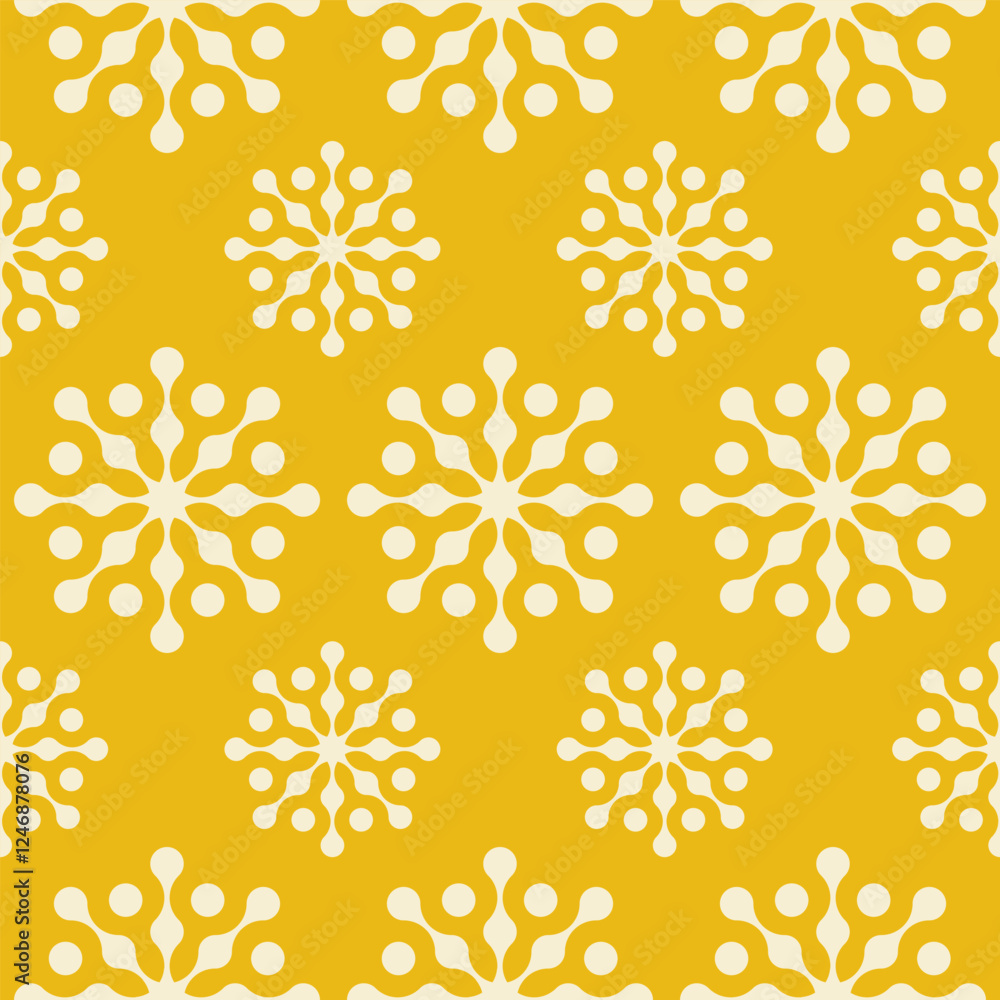 Poster geometric seamless pattern with beige sunburst on a yellow background. trendy colorful graphic print