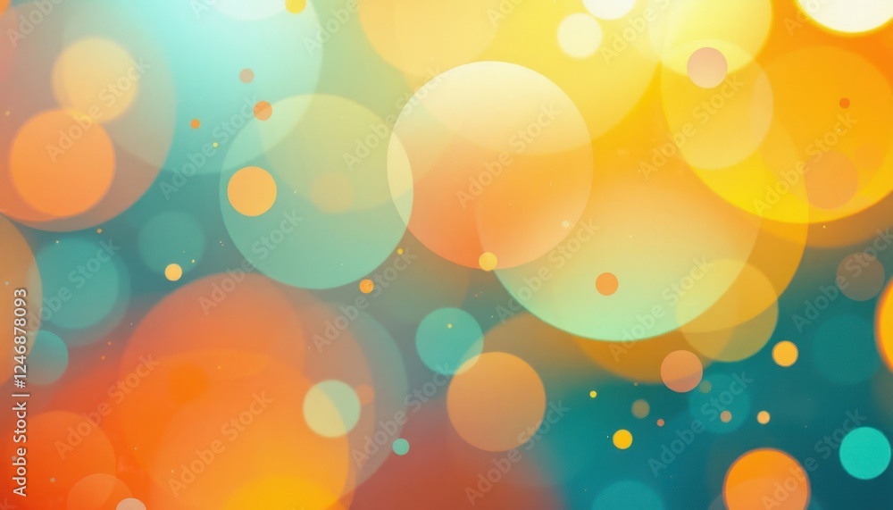 Poster abstract colorful bokeh background with vibrant circular light patterns