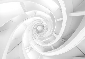 Fototapeta premium Abstract White Spiral Staircase Design