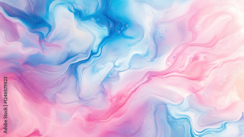 Poster swirling patterns of blue and pink tones create a mesmerizing abstract design showcasing vibrant col