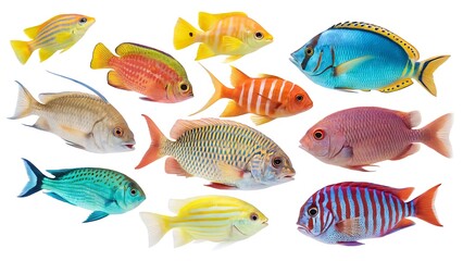 Naklejka premium set of colorful fish