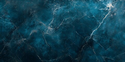 Marbled Deep Blue Abstract Texture with Elegant Shimmering Patterns : Generative AI