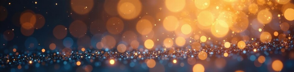 Fototapeta premium Glittering confetti background with light gold and silver sparkles, metallic, joyful ambiance