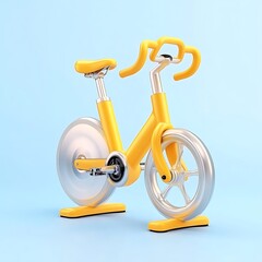 Bright Yellow Adjustable Professional Spin Bike for Fitness Training