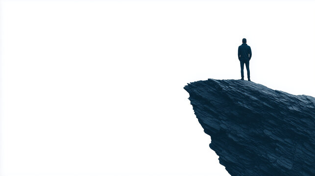 symbolic moment of choice on a white background