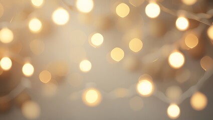 Fototapeta premium Golden bokeh lights create a magical, festive, and dreamy background with a soft, warm glow