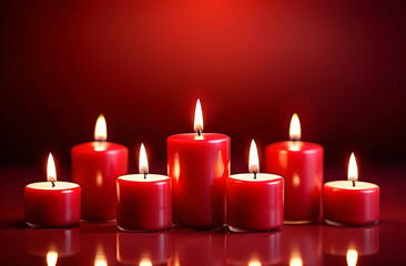 red scenetic candles lights background