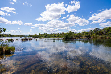 View of Prainha do Rio Novo (New River Beach) at Jalapão State Park - Tocantins, Brazil