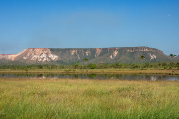 Fototapeta premium View of Serra do Espírito Santo (Holy Saint Mountain) at Jalapão State Park - Tocantins, Brazil