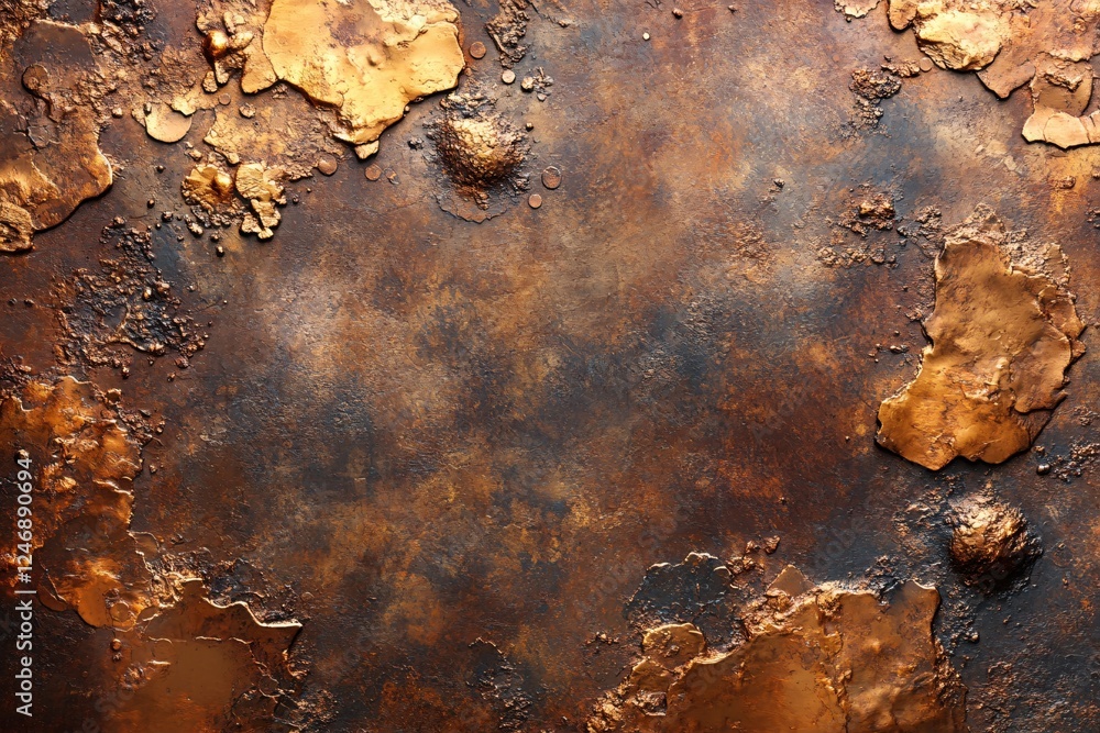 Poster abstract golden texture with dark brown background creating a rich and dramatic effect