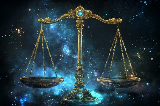 illustration astrology theme, horoscope Scales. 