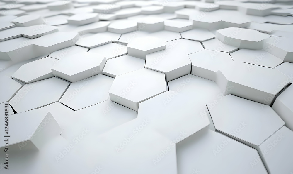 Poster abstract white background with a hexagonal pattern for technology