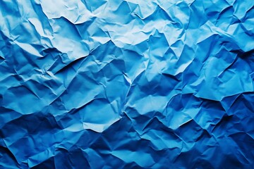 Obraz premium Crumpled Blue Paper Texture Background Ideal for Art or Design Projects : Generative AI