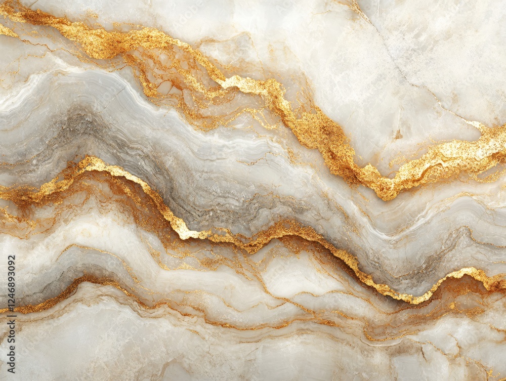 Poster elegant marble texture with golden veins creating a luxurious and abstract background pattern