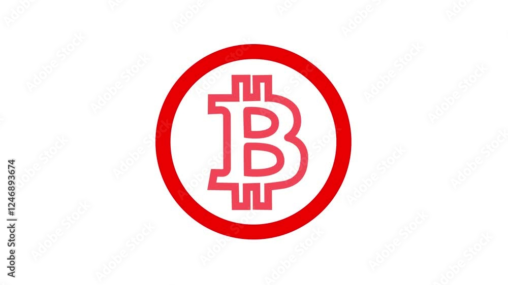 Aufkleber cryptocurrency symbol and coin for use in web projects applications. bitcoin icon animation isometri
