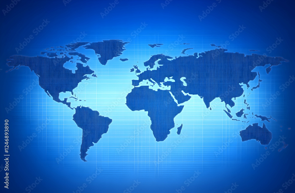 Poster abstract blue background with a network connection technology