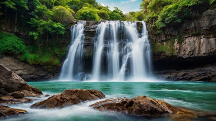 waterfall in the mountains