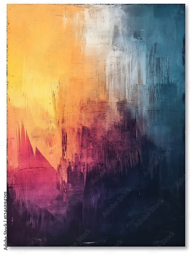 Leinwandbilder vibrant abstract color gradient painting with textured brush strokes and bold artistic expression : 