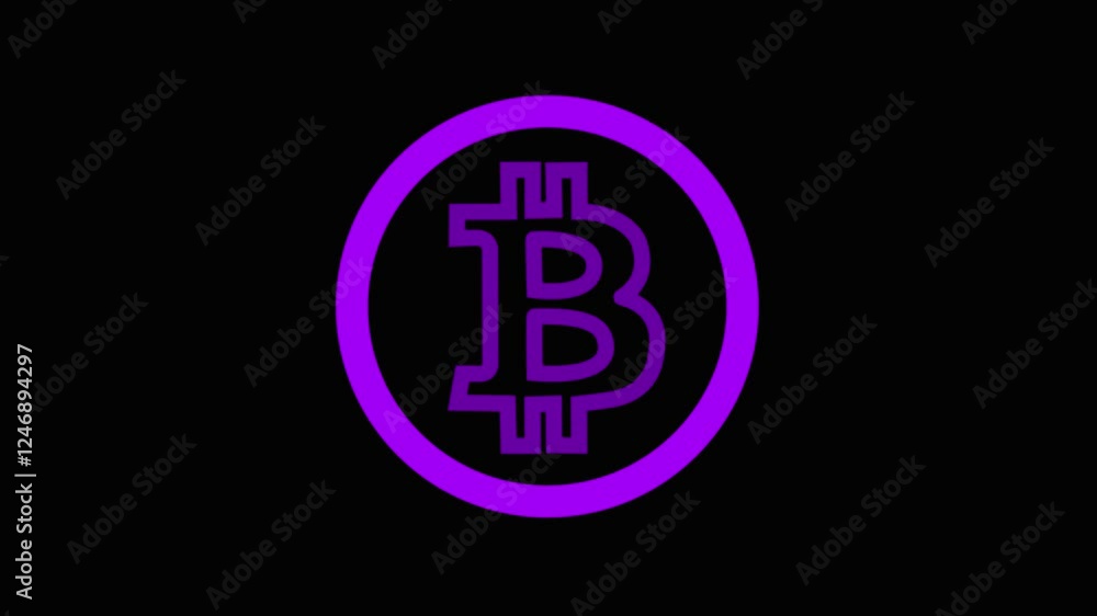 Aufkleber cryptocurrency symbol and coin for use in web projects applications. bitcoin icon animation isometri