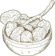 Dates fruit Brown for iftaar in bowl