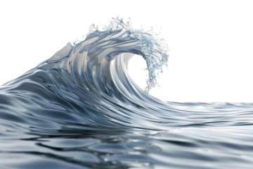 Abstract Dynamic 3D Wave Pattern for Innovative Designs Isolated on Transparent Background