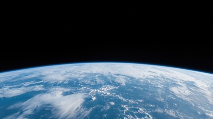 Earth's Curve from Space Ocean, Clouds, Atmosphere