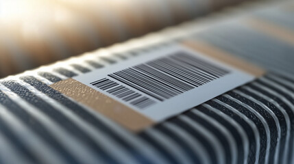 Fototapeta premium Close Up of Barcode Label on Shipment Ready Product