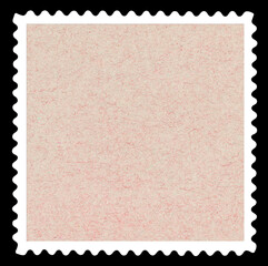 Pink postage stamp - Isolated on Black background	