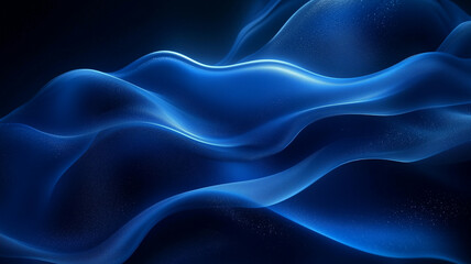 Obraz premium Smooth blue waves create serene and calming atmosphere, showcasing fluid motion and depth. gentle curves and soft textures evoke sense of tranquility and elegance