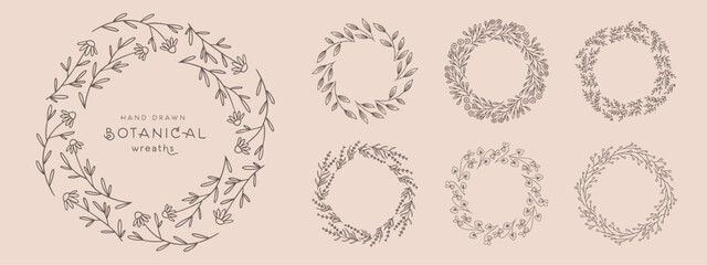 Wreaths circular foliate vector