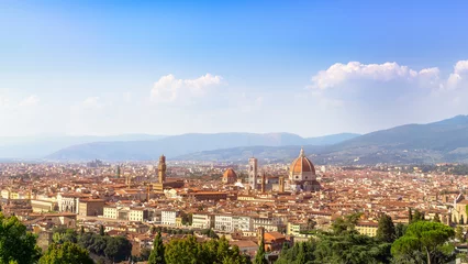 Fototapete Florenz Florence aerial cityscape in a beautiful day.Tuscany, Italy  © stevanzz