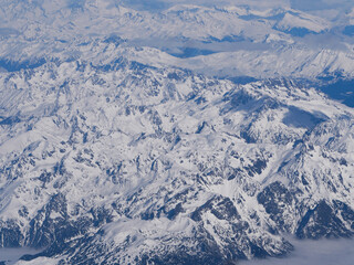 Les Alpes - Vue Aérienne - Enneigées