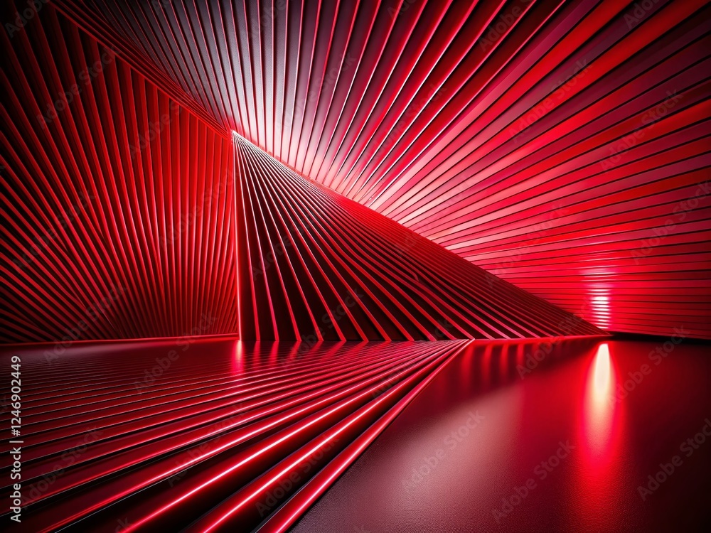Poster modern dark design background with luminous red lines - abstract stock photo