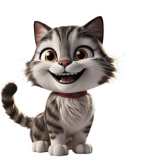 3d striped cat smiling 