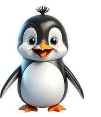 3d Cute smiling penguin character
