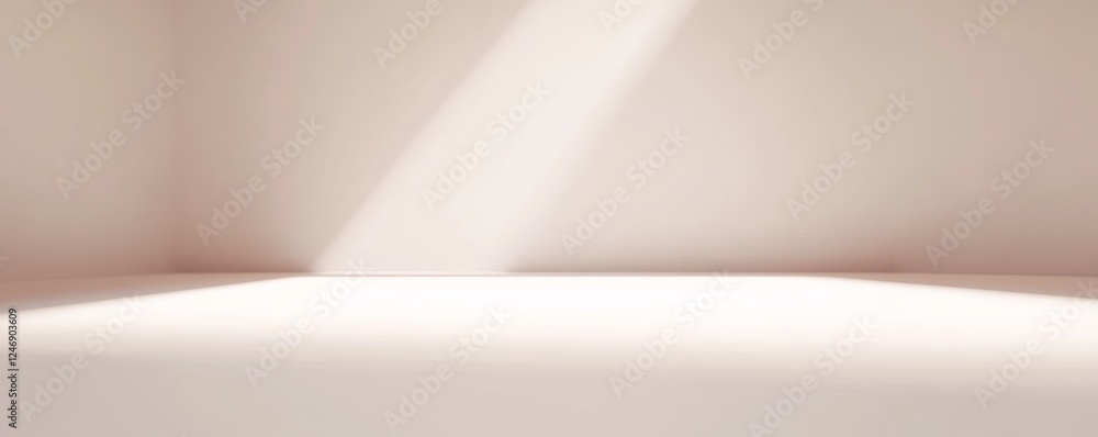 Poster minimalist light and shadow in empty space.