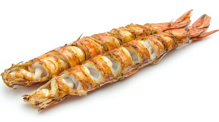 Fresh seafood, grilled to perfection and isolated against a smooth white background for food styling mockups