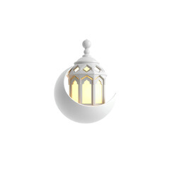 silver dome with crescent moon, high quality png isolated on transparent background