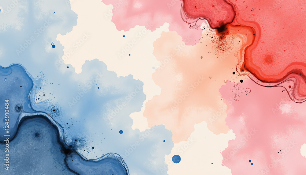 Aufkleber exploring vibrant hues blending in an abstract composition featuring soft curves and fluid shapes at