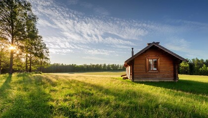Obraz premium house in the meadow