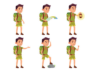 Boy scout in various poses