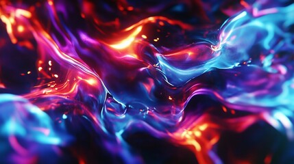 Dynamic Abstract Flame Animation with Swirling Vivid Colors and Light Streaks