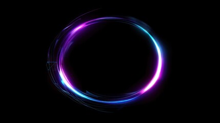Obraz premium Abstract Neon Circle Glowing in the Dark