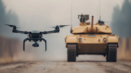 military drone with tank