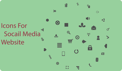 Abstract green background with circular shapes in a modern icon set design for web and media symbols