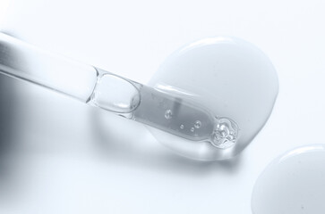 A sample of a moisturizing gel or serum for the skin. White background